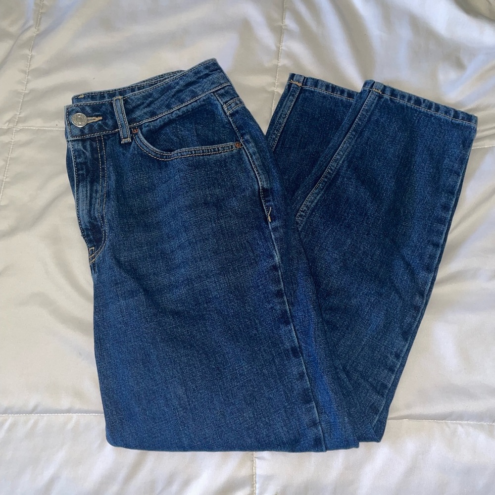 TOPSHOP BLUE MOM JEANS PETITE